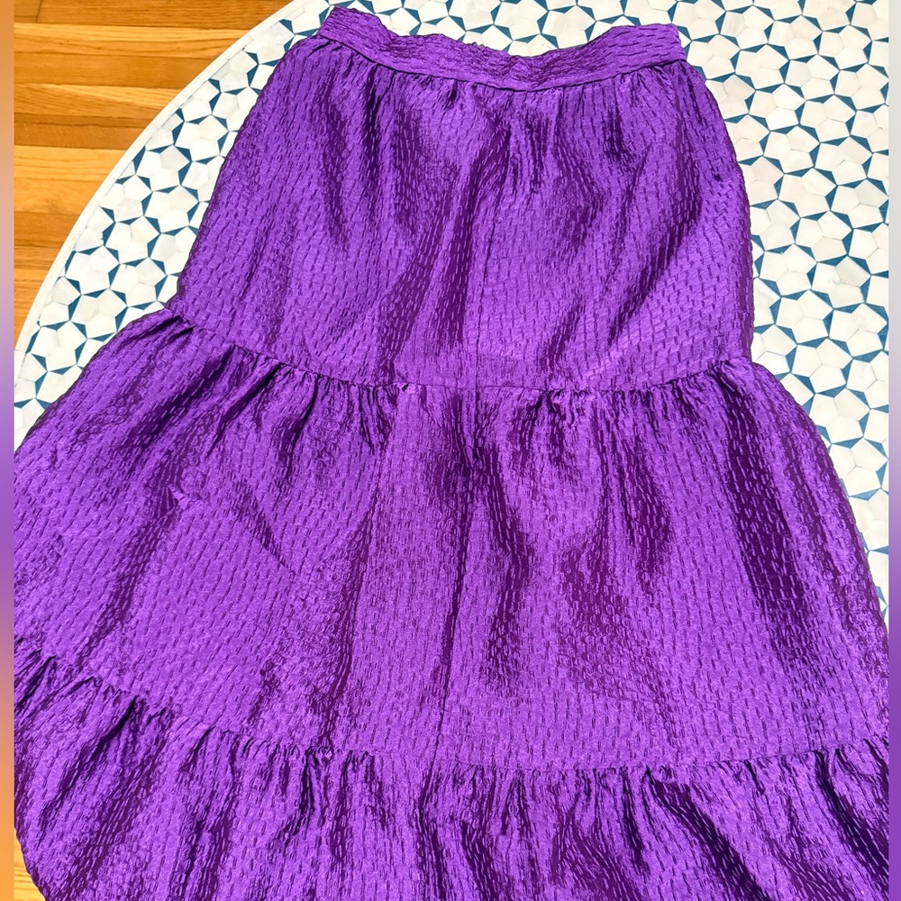 Zara purple Violet Tiered Maxi Skirt with Texture - Picture 4 of 6